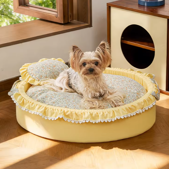 프릴 원형 땡땡이 강아지 고양이 방석 하우스 숨숨집 따뜻한 겨울 사계절용 소형견 중형견 대형견 침대 쿠션 31,800원