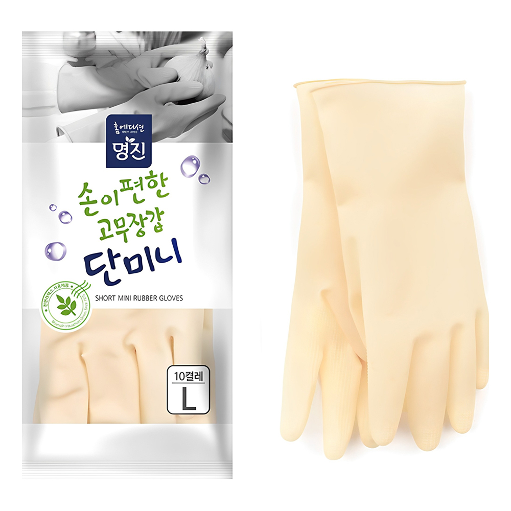 명진 단미니 고무장갑 10켤레, 아이보리, 대(L), 1개 10,300원