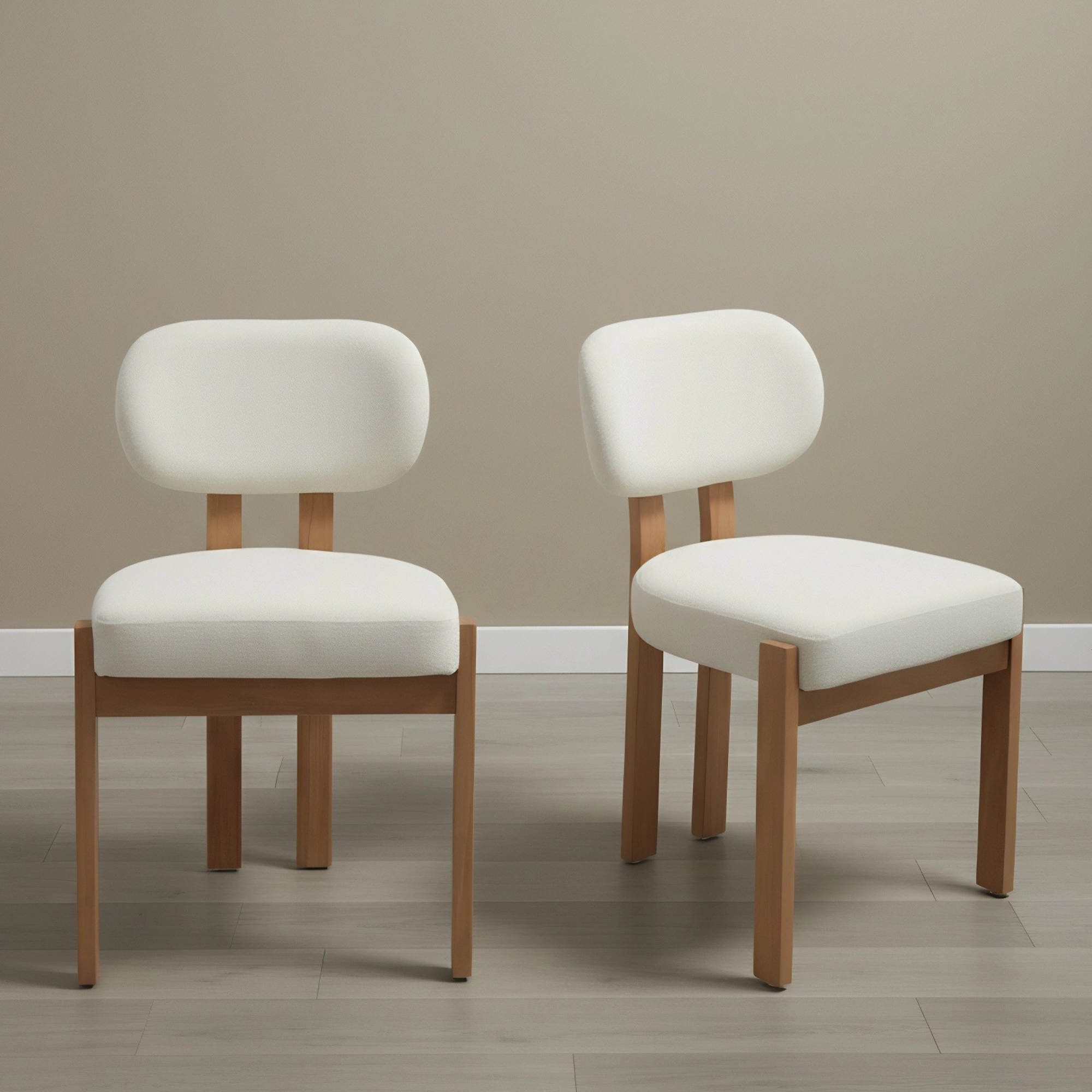 TOSEE 식탁의자, 중세풍 원목프레임 체인울 원단, 1개, 베이지색 122,300원