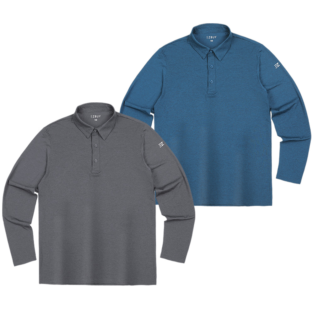 [이지바이] (1+1) 남성 긴팔 골프 카라 티셔츠_디베이스 소로나원단 빅사이즈 스포츠 아웃도어 긴팔 카라티 29,870원