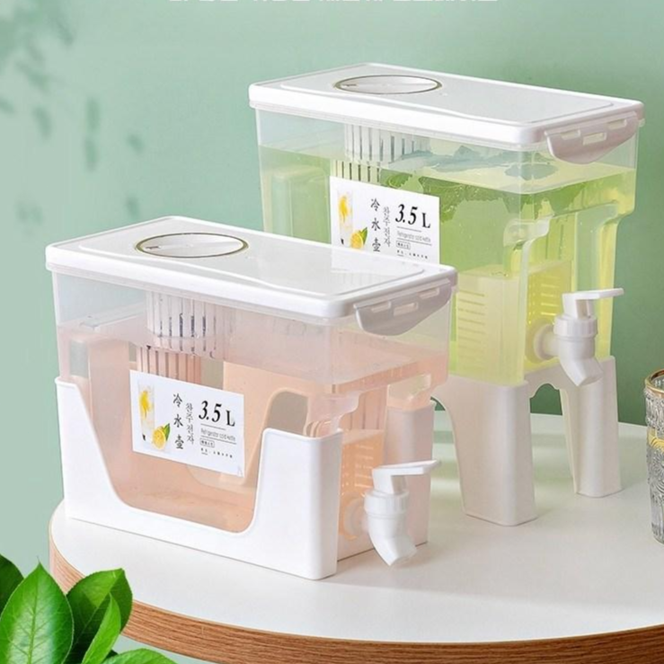 JENMV 음료 디스팬서 3.5L 냉장고음료정수통 냉음료 디스펜서 쥬스 물통 수도꼭지물병 대용량 냉수병 쥬스디스펜서 냉장고 호텔 카페 캠핑 물통 19,900원