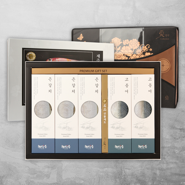 [고급 선물용] 명품 제주 갈치, 고등어 혼합세트 1.96kg(갈치400g*3미,고등어190g*4팩) / 지함박스, 부직포포장, 1개 165,000원