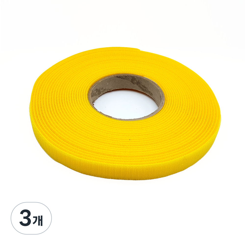 폭 2cm 국산 잘라쓰는 전선정리 암수한몸 양면벨크로타이 노란색 일반형, 3개 59,200원