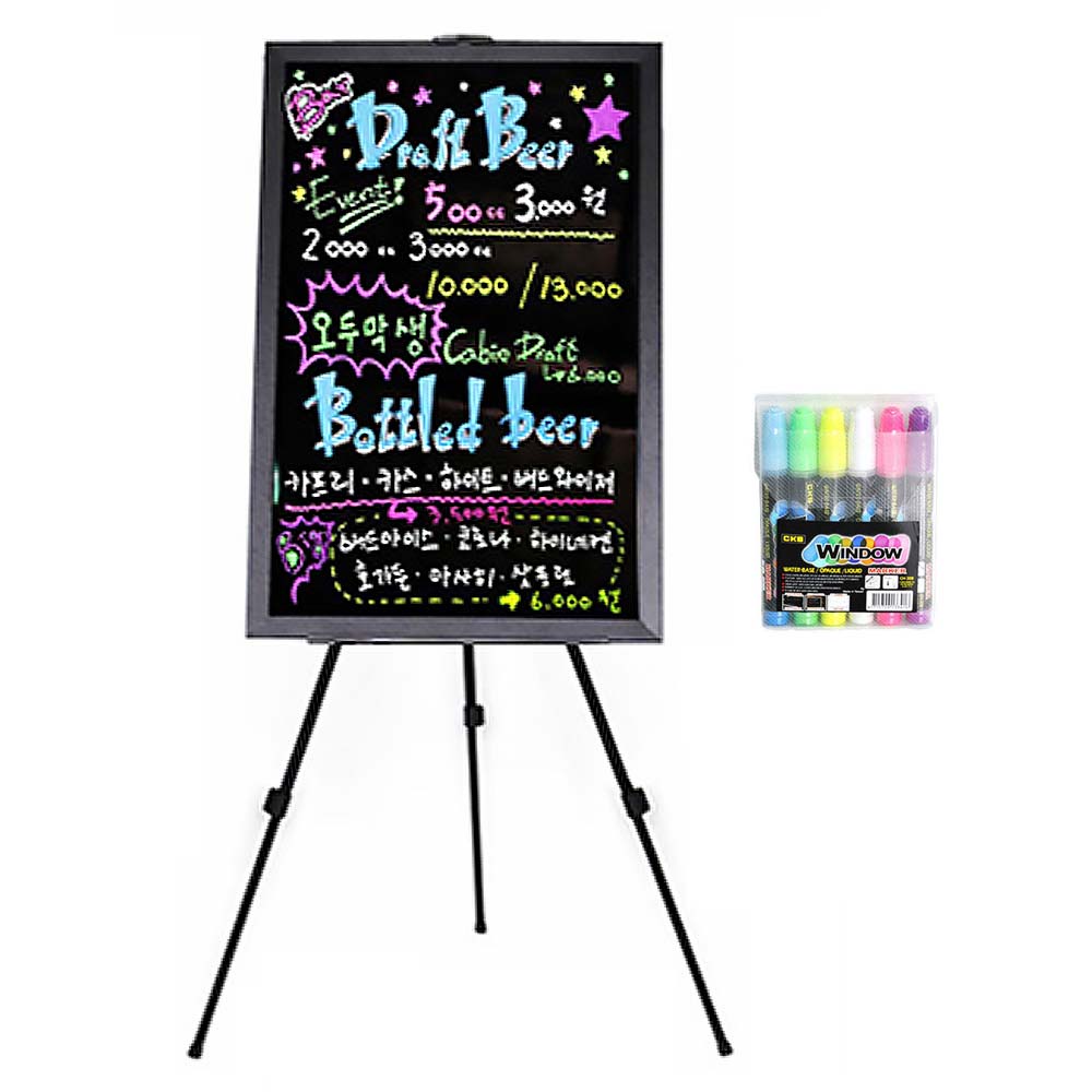 일반블랙보드 삼각이젤 마카펜6색 세트, 1세트 39,000원