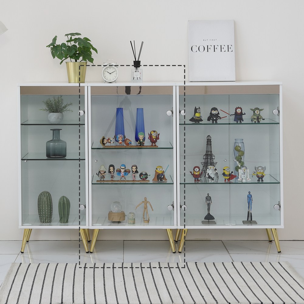 이지-골드 3단 유리 장식장 (400/500/600) 미니 진열장 129,900원