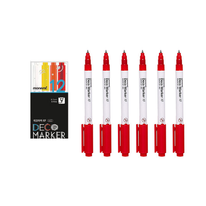 모나미 데코마카 XF 463 12색 A + 레드 6p 세트 28,420원