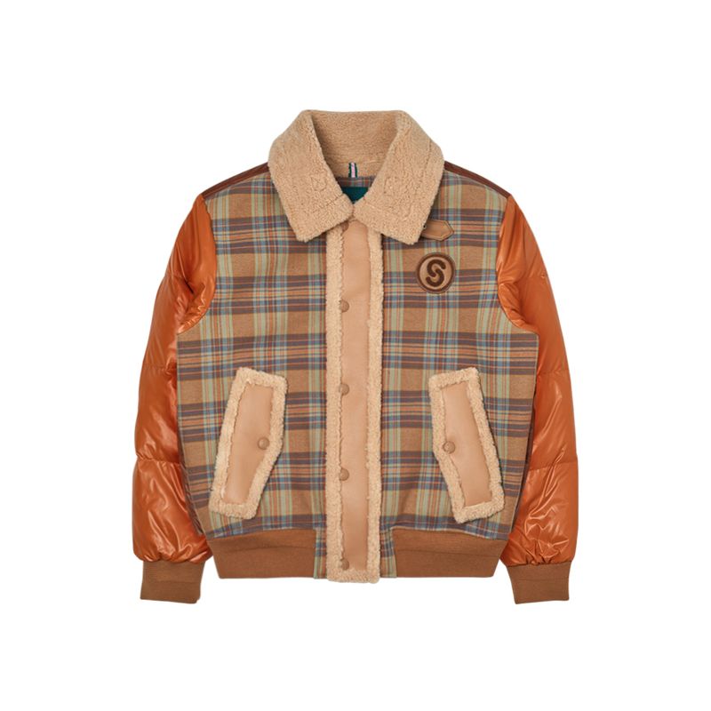 세인트나인 남성 울 변형 체크 미들다운 점퍼 BEIGE 224,970원