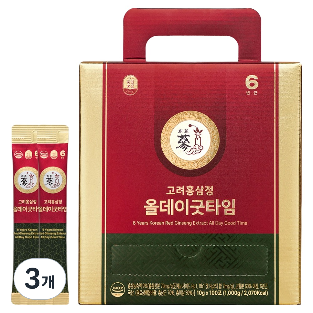 풍년보감 6년근 고려홍삼정 올데이굿타임 스틱 100p 69,120원