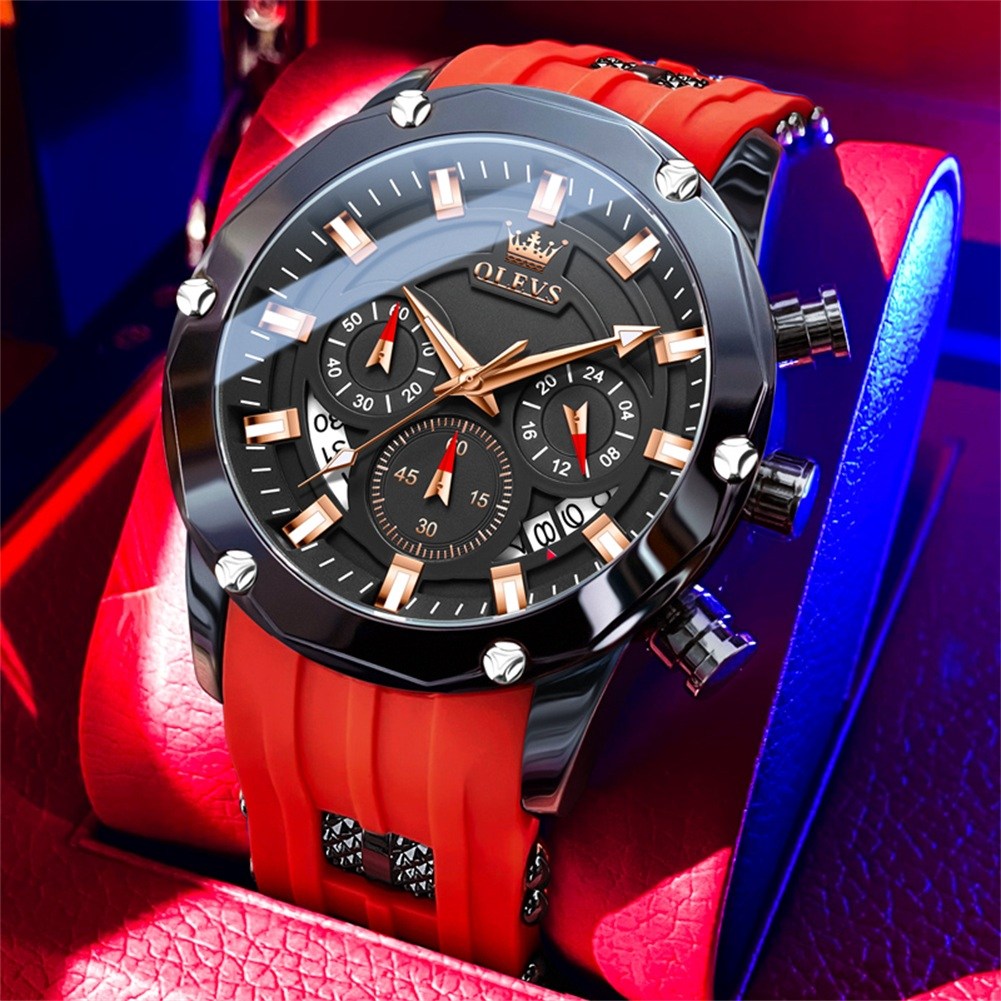 OLEVS 남자손목시계 정품 쿼츠 럭셔리 명품 워터프루프 야광 실리카겔 다기능 패션 남성시계 36,600원