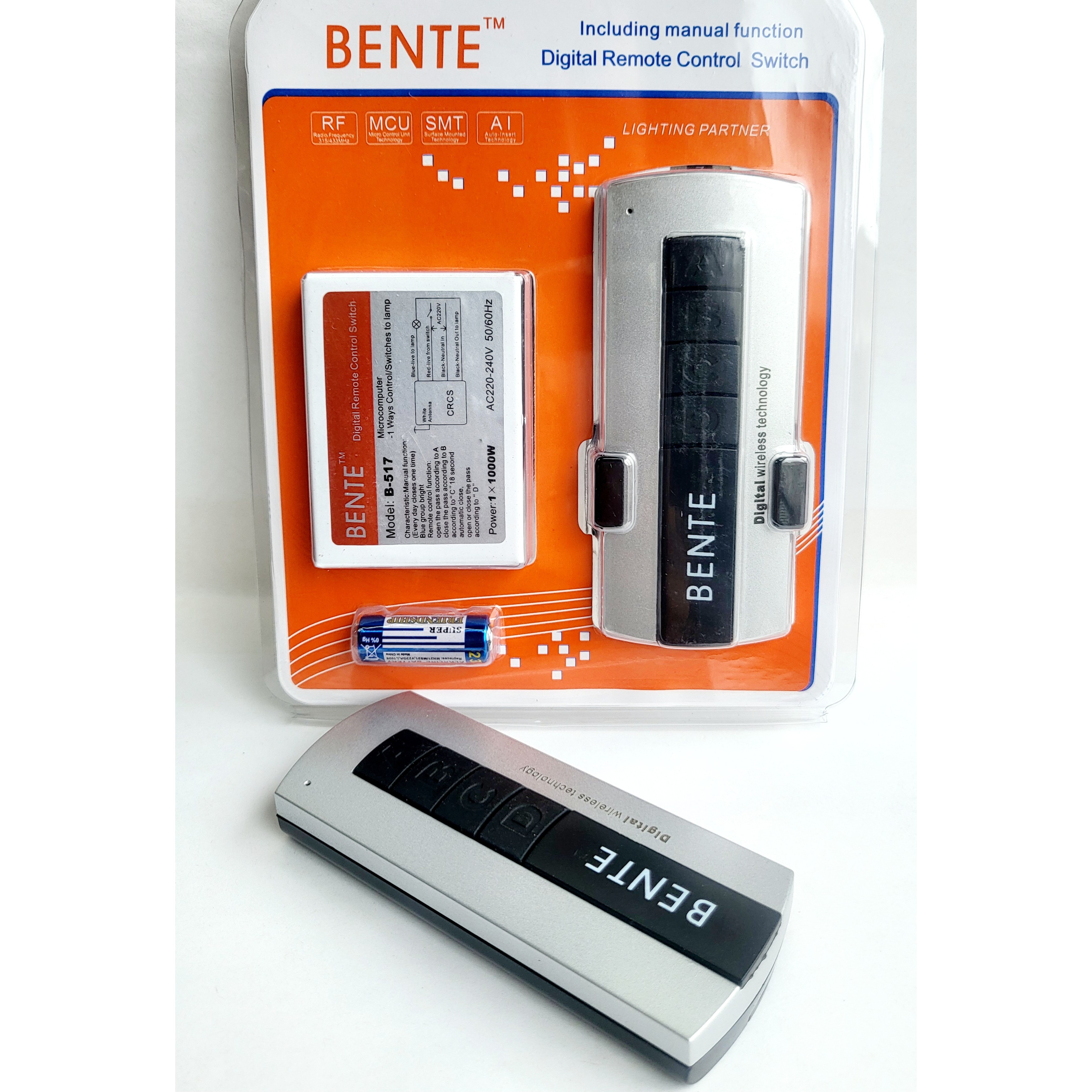 BENTE 조명용 무선 리모컨 스위치 1회로용 1구 원격 리모콘 11,280원