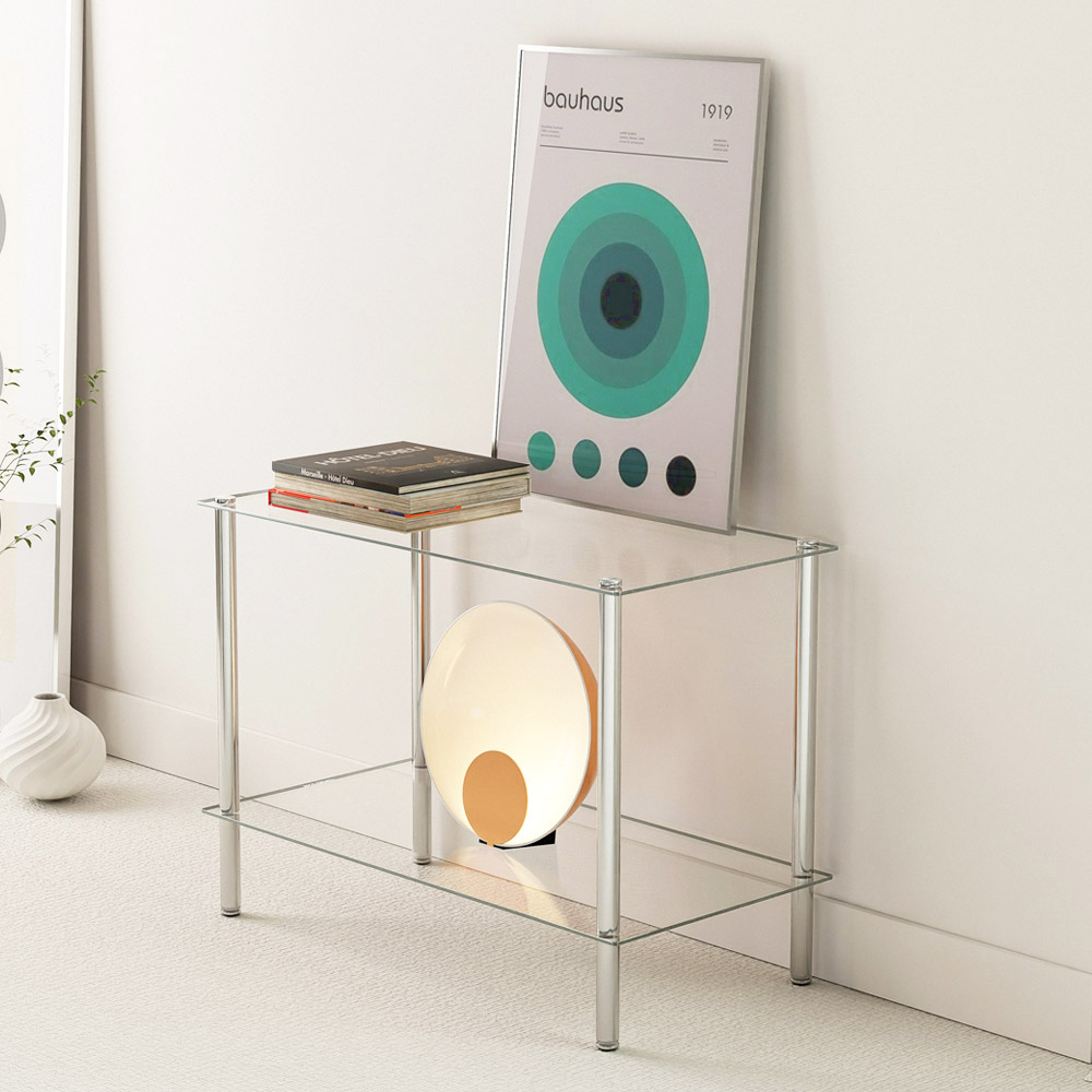 키모 스텐 미드센츄리 모듈 유리 선반 2단 진열장, 2단, 그레이 34,900원