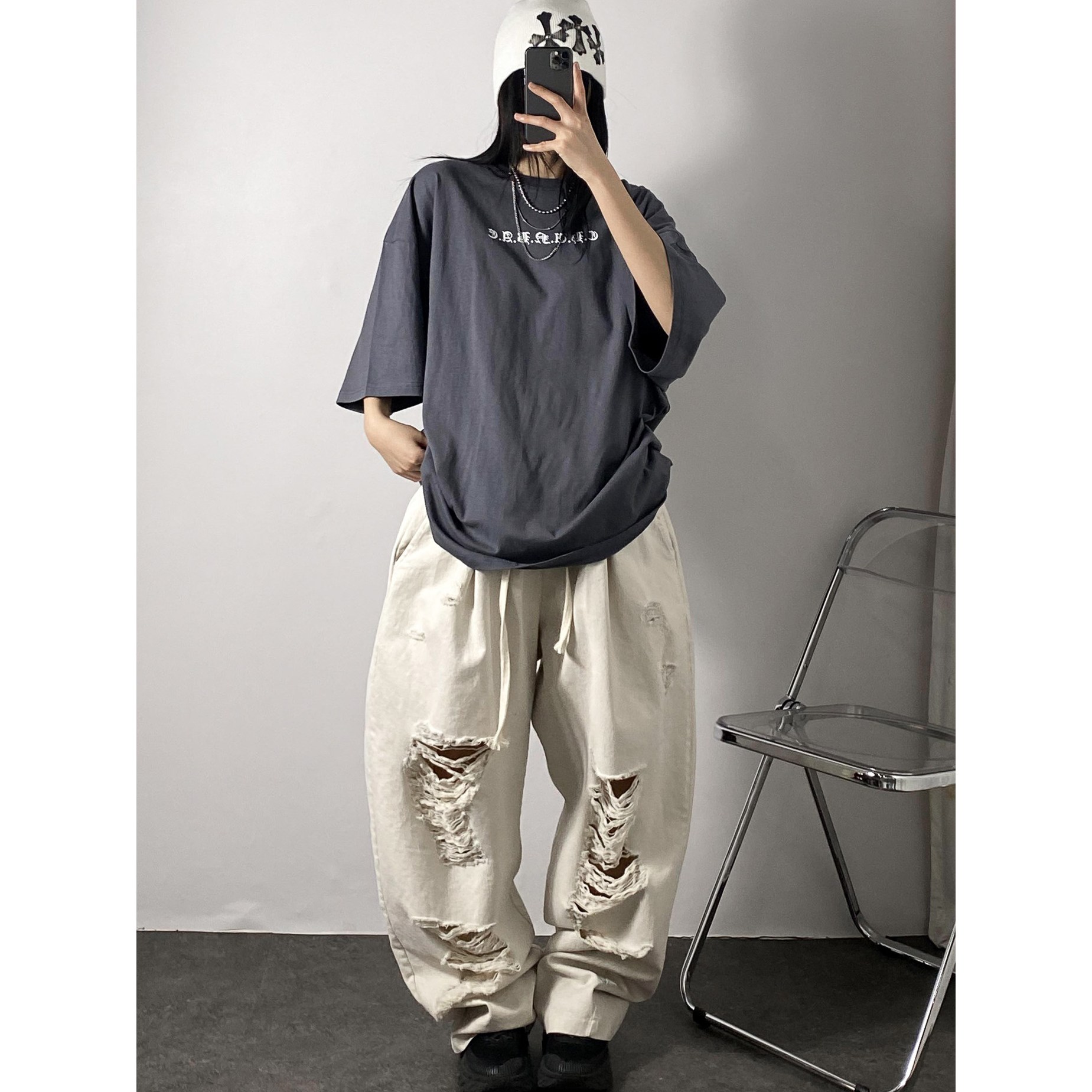 빈티지팬츠 허리밴딩 힙합바지 통바지 구제바지 와이드핏 Y2K 그런지룩 힙한룩 힙합패션 59,900원