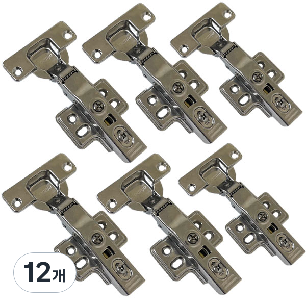 스텐 110도 댐퍼 아웃도어경첩 18T용 싱크대 수납장 유압 문주경첩, 12개 27,430원