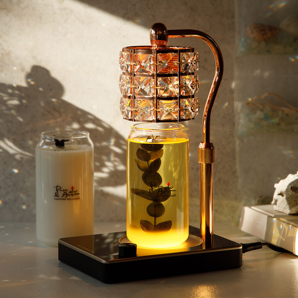 캔들백화점 비염 실내정화에 도움이되는 유칼립투스 천연 에센셜 아로마 캔들+루시드 캔들워머 세트, 루시드(로즈골드 블랙)+리얼 유칼립투스460g세트 58,330원