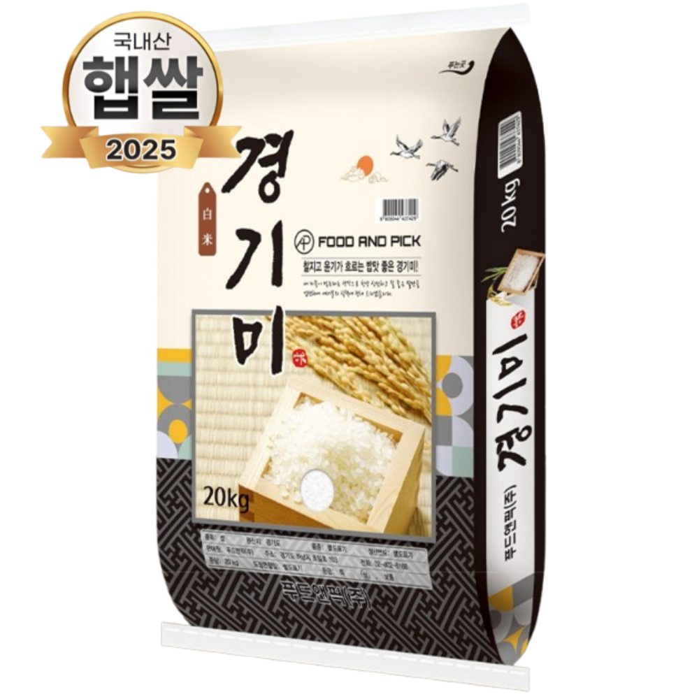 25년 찰진 경기미 단일미 최근도정 백미 쌀, 특, 20kg, 1개 78,800원