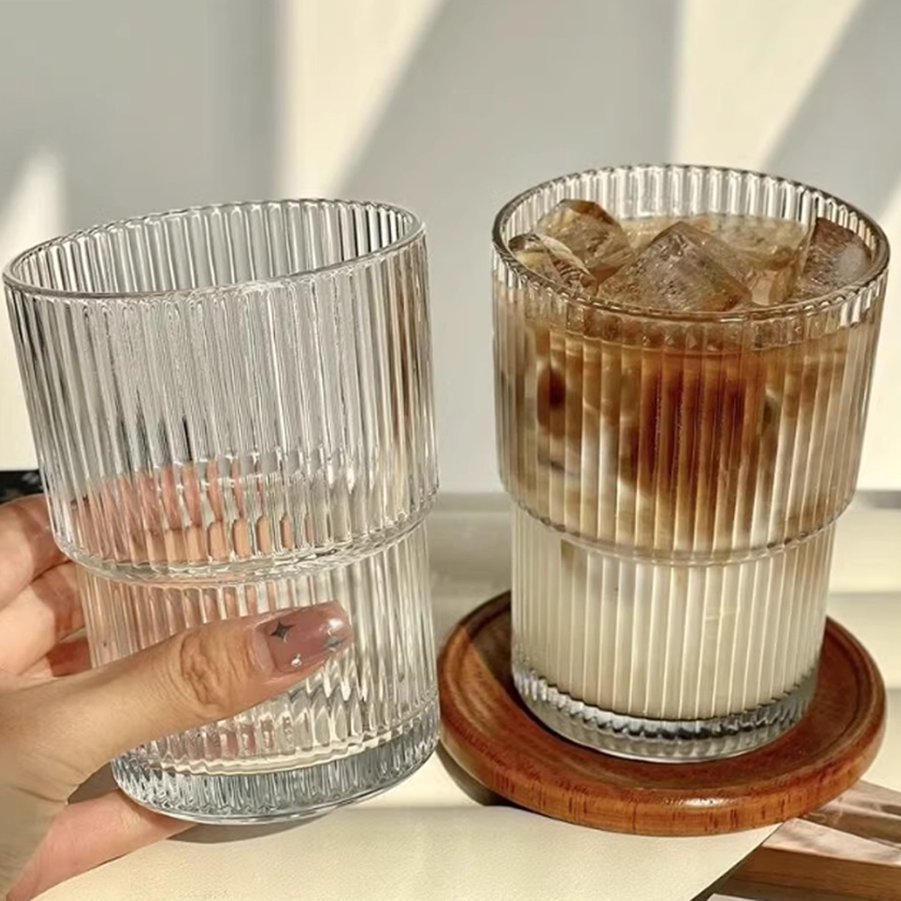 잇어스 플리츠 스택 유리컵 380ml, 단일 색상, 2개 7,900원