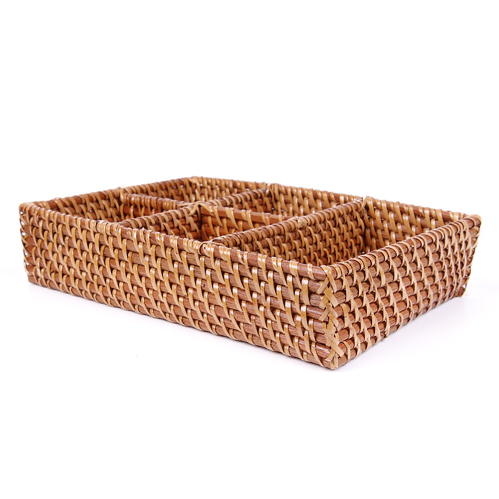 라탄 5칸 다용도 정리박스 수납박스 핸드메이드 수제품 라탄생활용품 주방용품정리 인테리어소품, 1개 18,900원