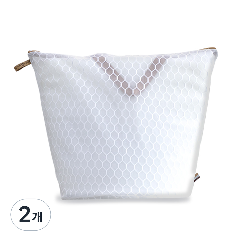 문스앤 항균 무형광 벌집 2중 메쉬 프리미엄 가방형 세탁망 빨래방 세탁망, 가방형_머스타드, 2개 13,900원