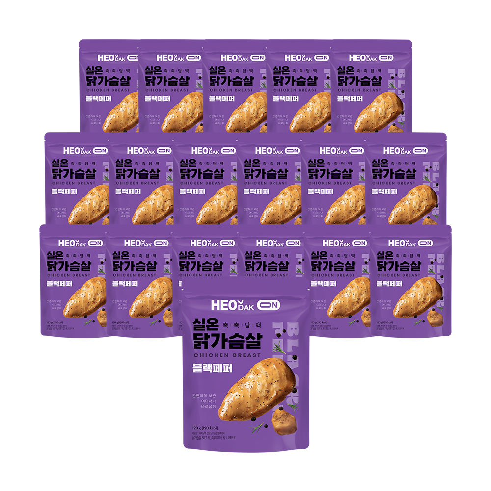 허닭ON 촉촉담백 실온 닭가슴살 블랙페퍼, 120g, 18개 44,900원
