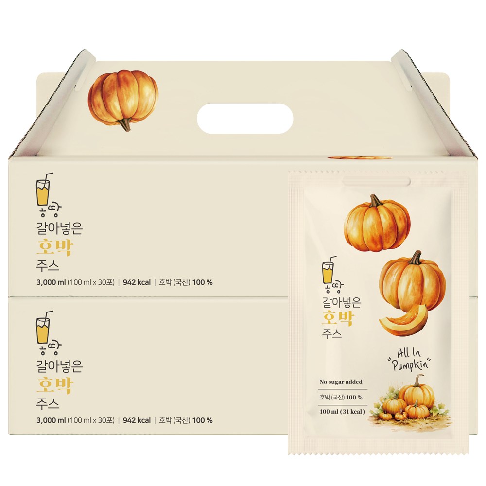 늙은호박을 몽땅 갈아넣은 호박주스, 60개, 100ml 28,860원