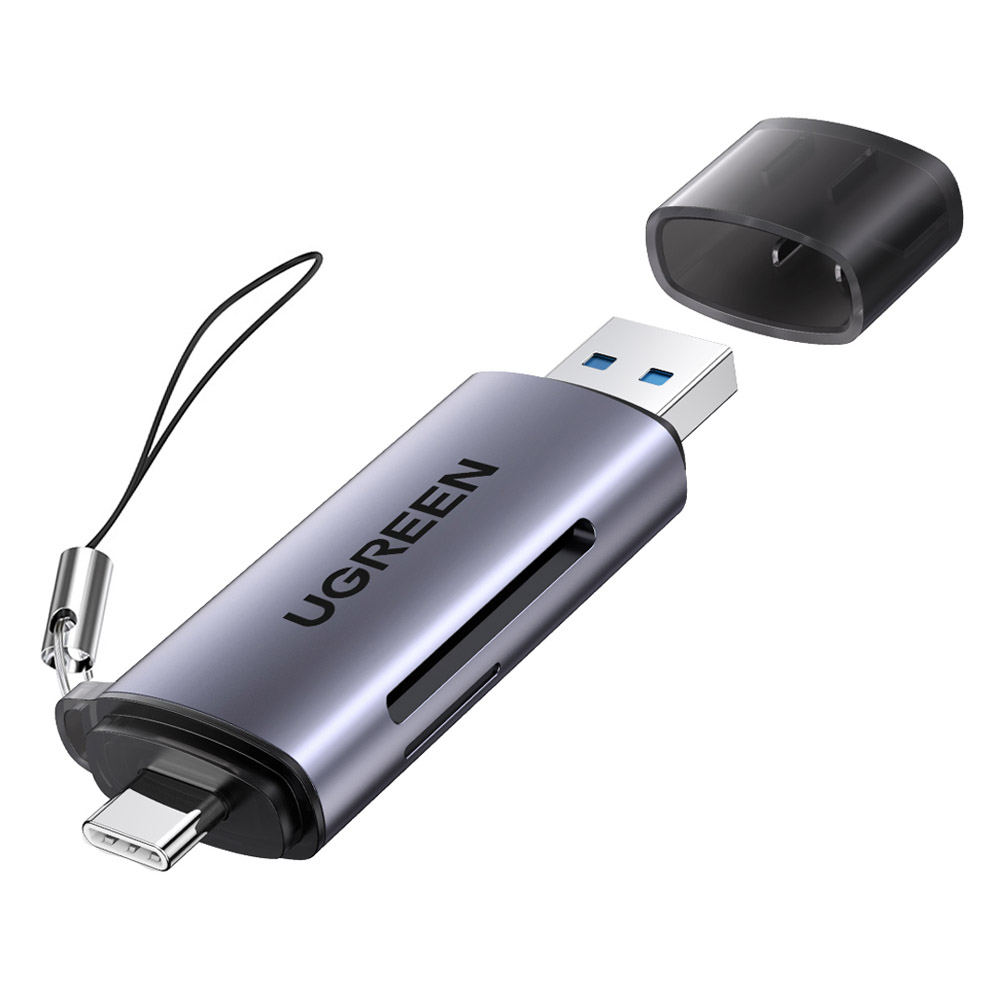 유그린 C타입 USB3.0 고속 SD TF 멀티 카드 리더기, 그레이, 1개, CM185 17,400원