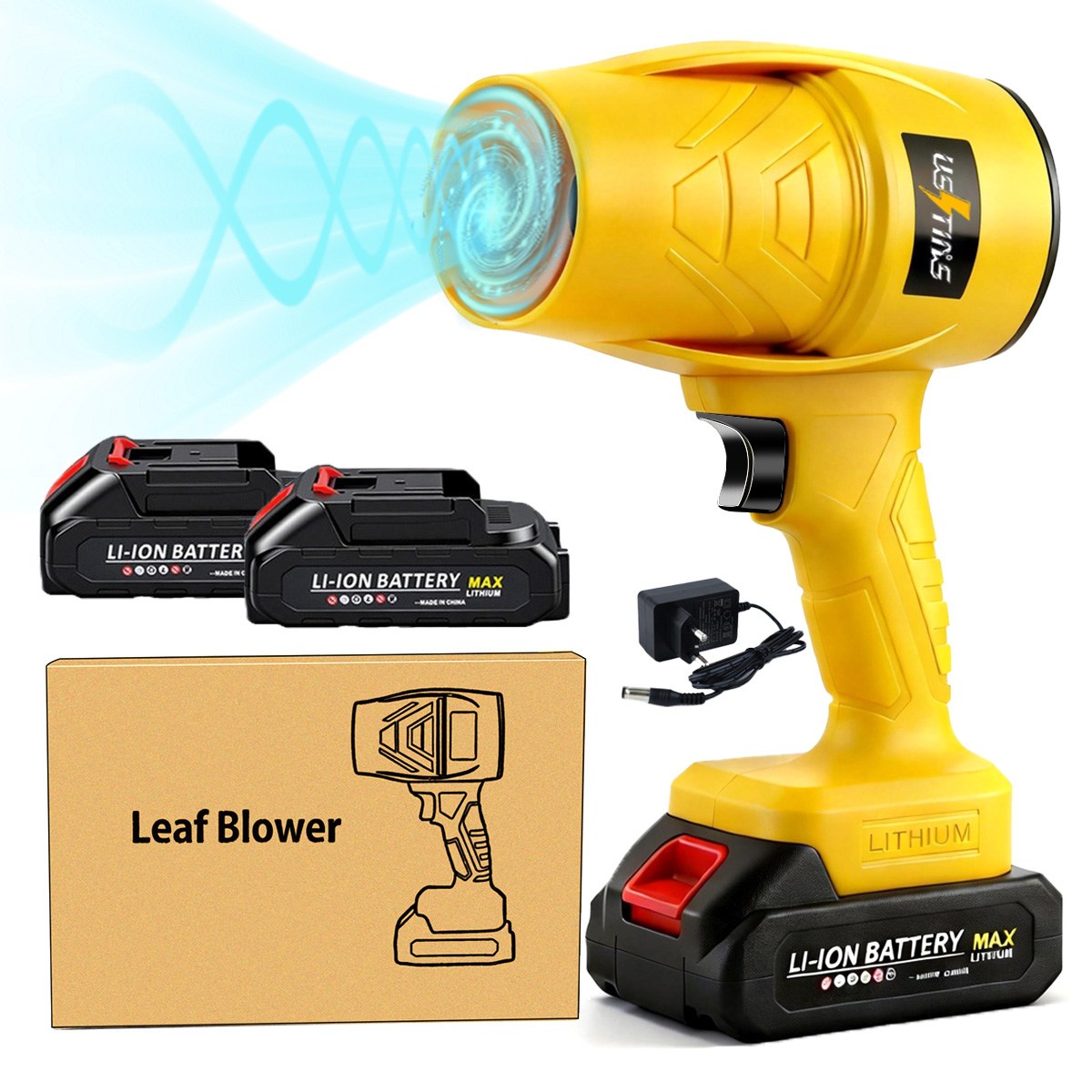 우스틴스 충전식 강력 무선 송풍기 미니 낙엽 청소 송풍기, 1세트 69,980원