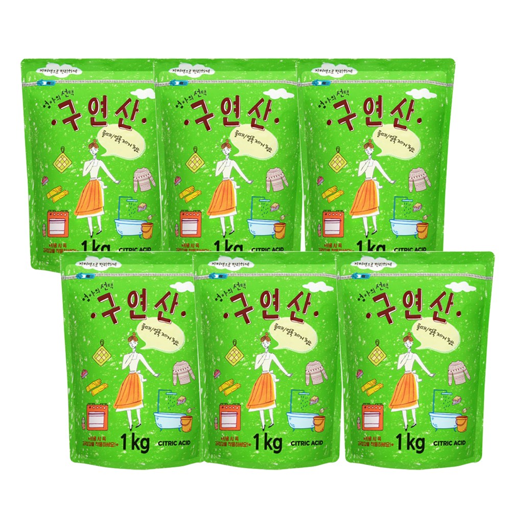 애경 엄마의선택 구연산 가루세정제 1kg, 1kg, 6개 30,960원
