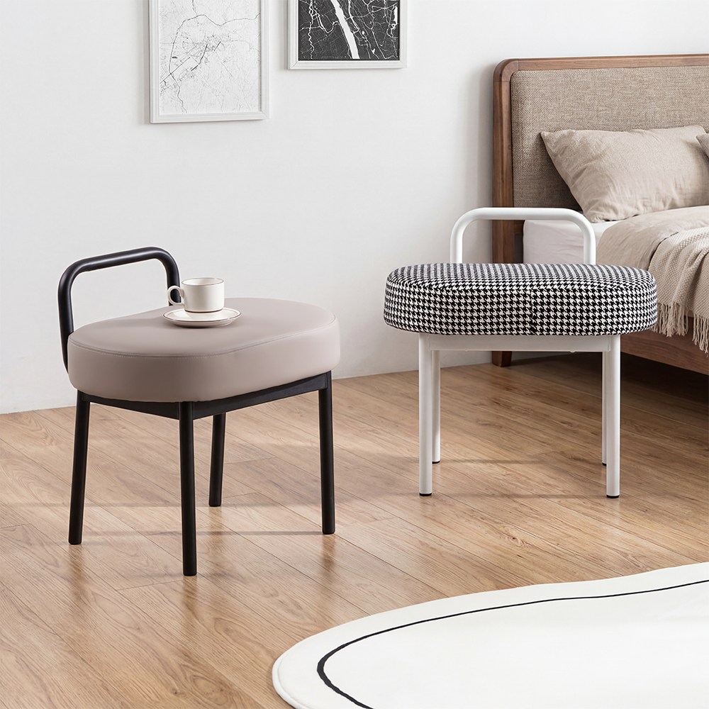 모리스 스툴 체어 간이 보조 화장대 1인 카페 식탁 업소 업소용 상담 식당 인테리어 의자, 체크레드+화이트다리, 1개 30,000원