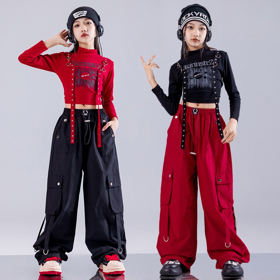 메이징키즈 주니어 여아 체인 힙합 스트릿 크롭 카고 바지 댄스복 47,200원