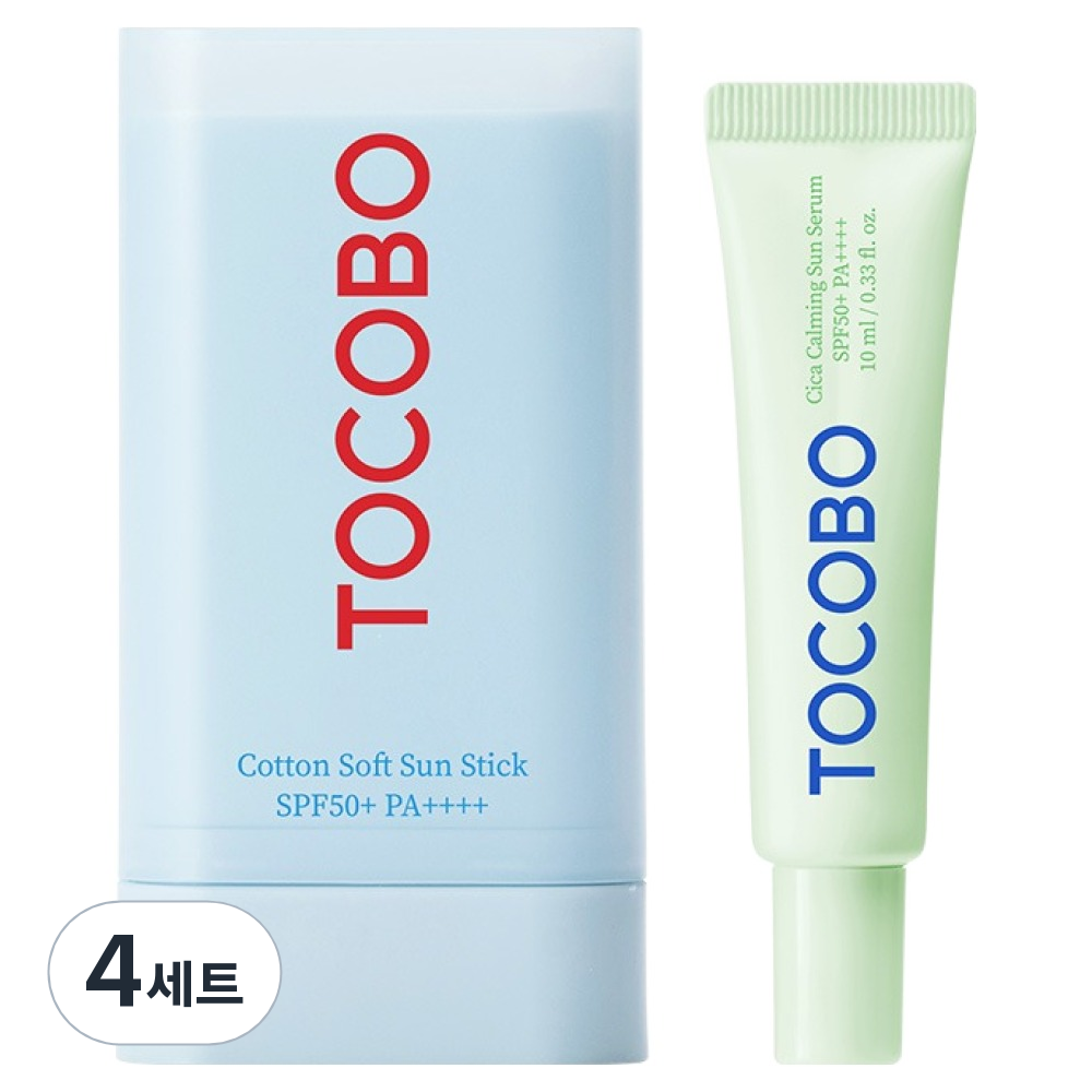 토코보 코튼 소프트 선스틱 19g + 시카 카밍 선세럼 10ml SPF50+ PA++++ 세트, 4세트 75,000원