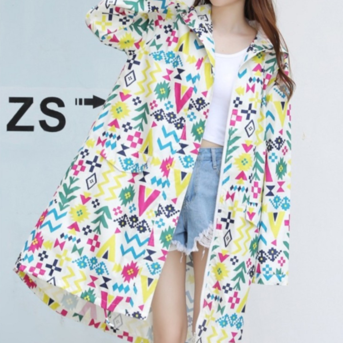 체리스팟 패션 비옷 바람막이 레인코트 우의 휴대용 우비, 1개, 도트 플라워 27,550원