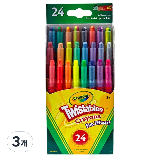 크레욜라 기능성 트위스트 형광 색연필, 24색, 3개 33,870원