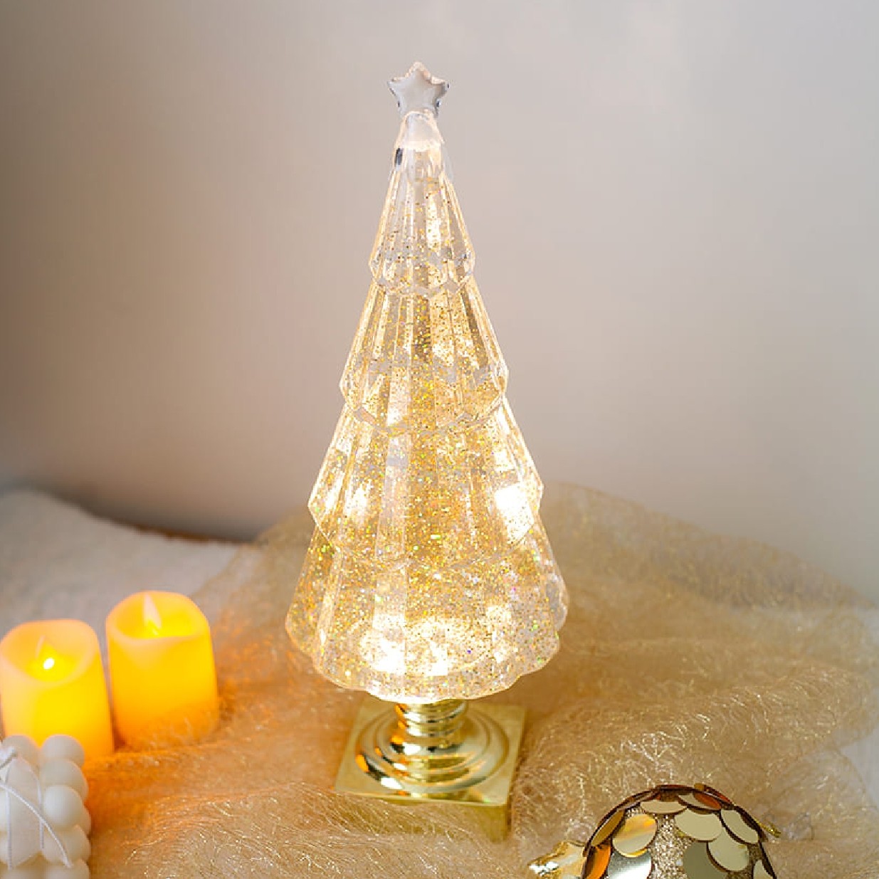 투명 뉴 아이스트리 워터볼 오르골 스탠드 무드등 크리스마스 장식 소품 48,900원