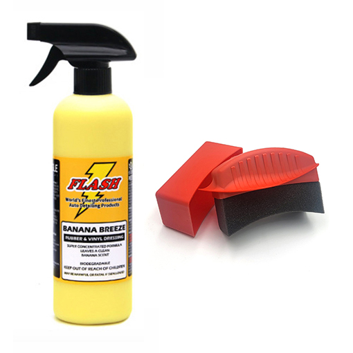 [타이어어플RED세트]플래시왁스 바나나브리즈 타이어 광택제 비닐 고무 드레싱 드라이뷰 스펀지 16,500원