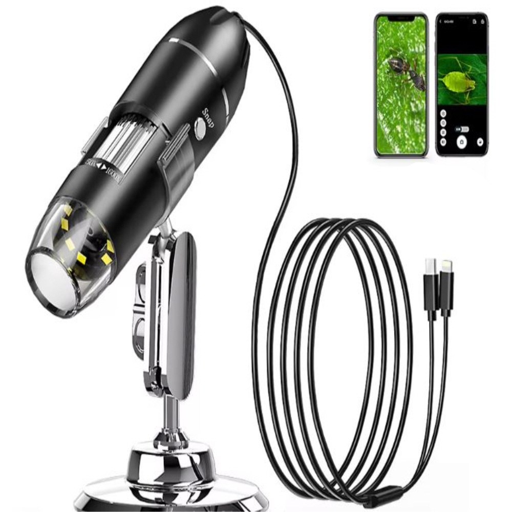 LED조명 1600배 고배율 스마트폰현미경 휴대폰확대경 섬유 실체 검사용 수업용돋보기 보석 쥬얼리 학생 65,000원
