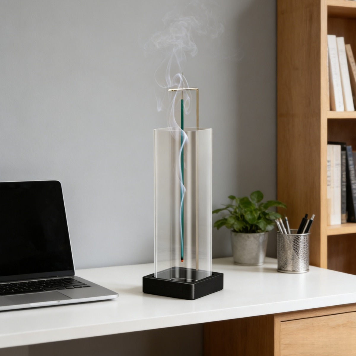 UTIMIU 스틱 향꽂이 집게형 향거치대 인테리어 향받침대 홀더 거치대 스퀘어 유리 인센스 홀더, 블랙 14,900원