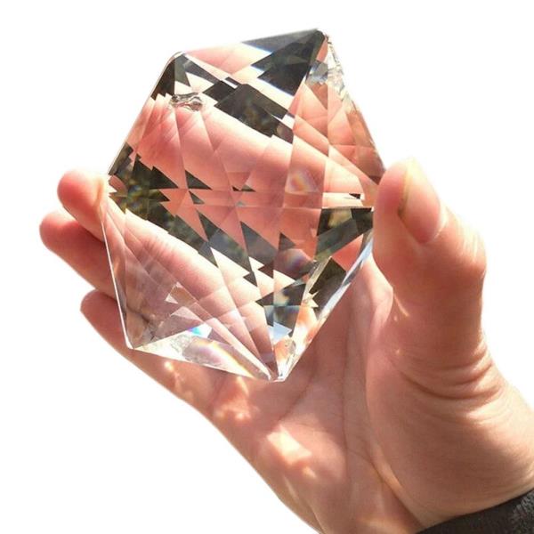 100mm 유리 크리스탈 샹들리에 펜던트 공예 예술 무지개 헥사그램 프리즘 선캐쳐 행잉 장식 풍수 크리스마 19,600원