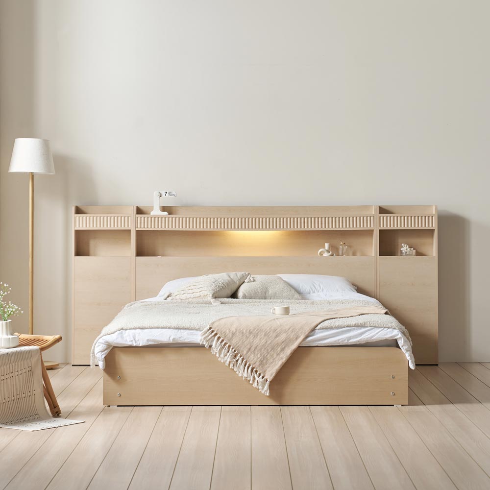 슬립스토아 호텔 블룸 LED 수납 침대+독립 매트리스 세트 SSQK, 메이플 379,000원