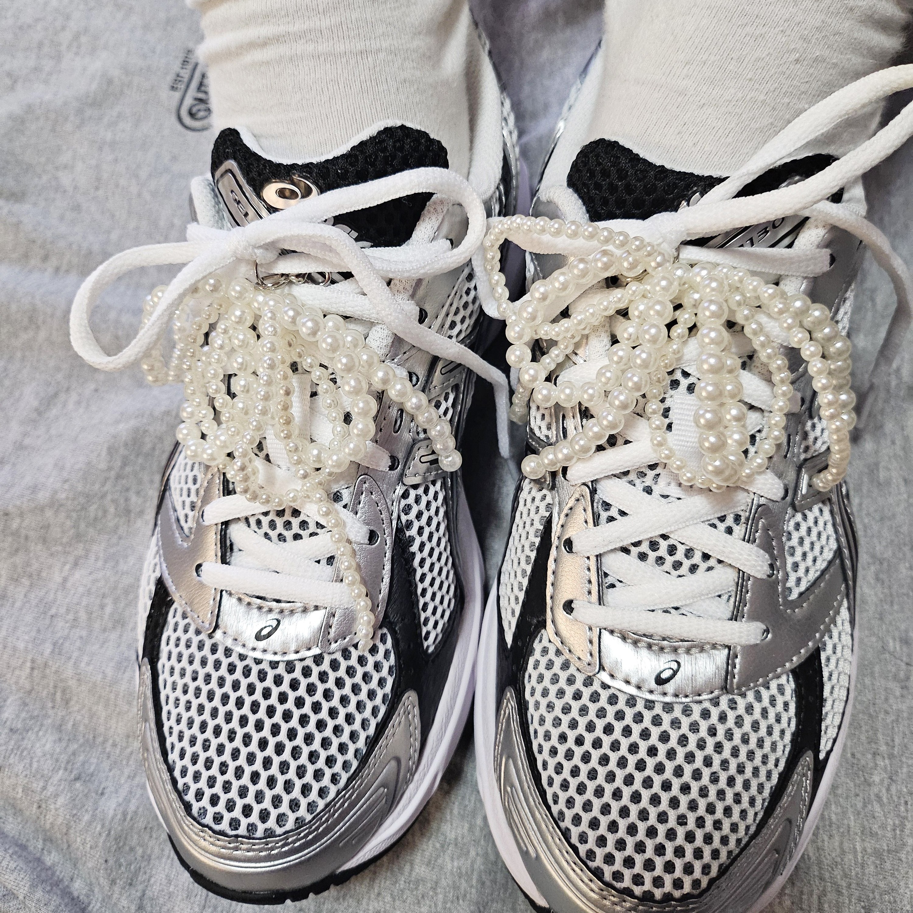 올리브파티 운동화꾸미기 운꾸 신꾸 더블 진주리본 슈즈참 키링 7,900원