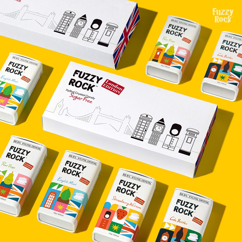 퍼지락 런던에디션 무설탕 자일리톨 캔디 선물세트, 4개, 35g 18,900원