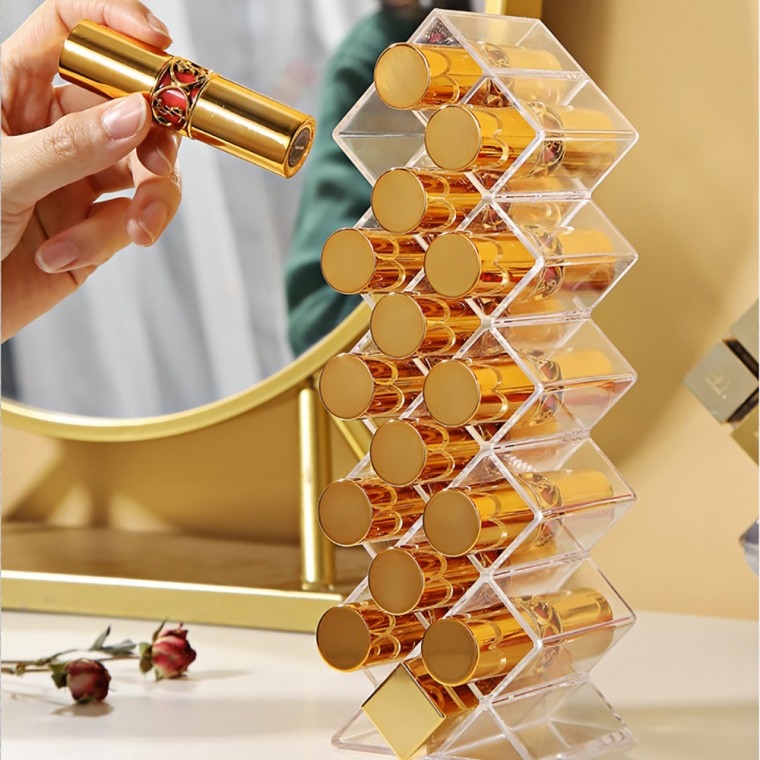 지니홀딩스 공간활용 투명 아크릴 16구 립스틱 정리함 립스틱보관함 칸칸이 화장품 정리함 9,290원