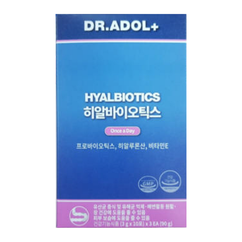 닥터아돌 여성질 유산균 유래 히알바이오틱스 피부건강 3g x 30포 1박스 SJ 87,900원