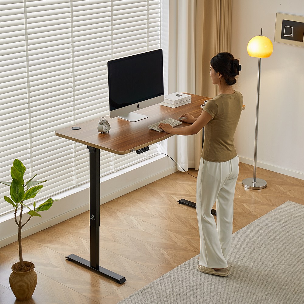 아우스 원목 FJ03 간편조립 전동 모션데스크 전동책상 높낮이조절책상 스탠딩책상 1000 1200 1400 1600, 현재가 158,000원