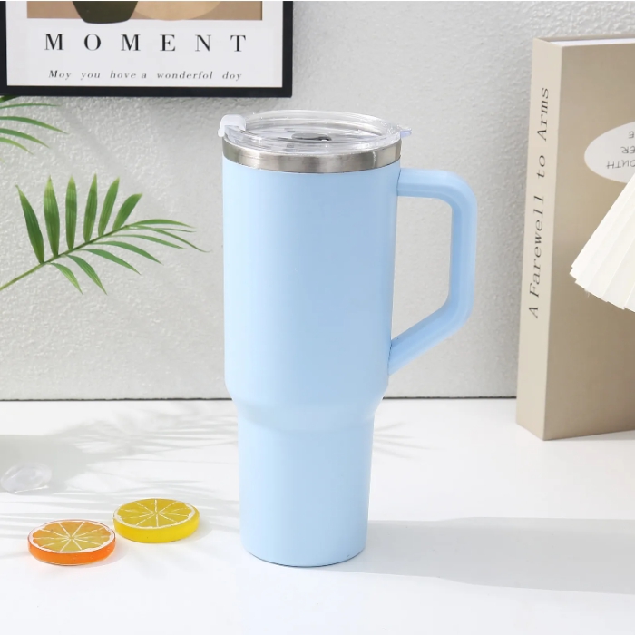 1.18L 대형텀블러 대용량 스텐텀블러 빨대포함 보온보냉 사무실 차량용, 1개, 1.2L, 블루 9,000원