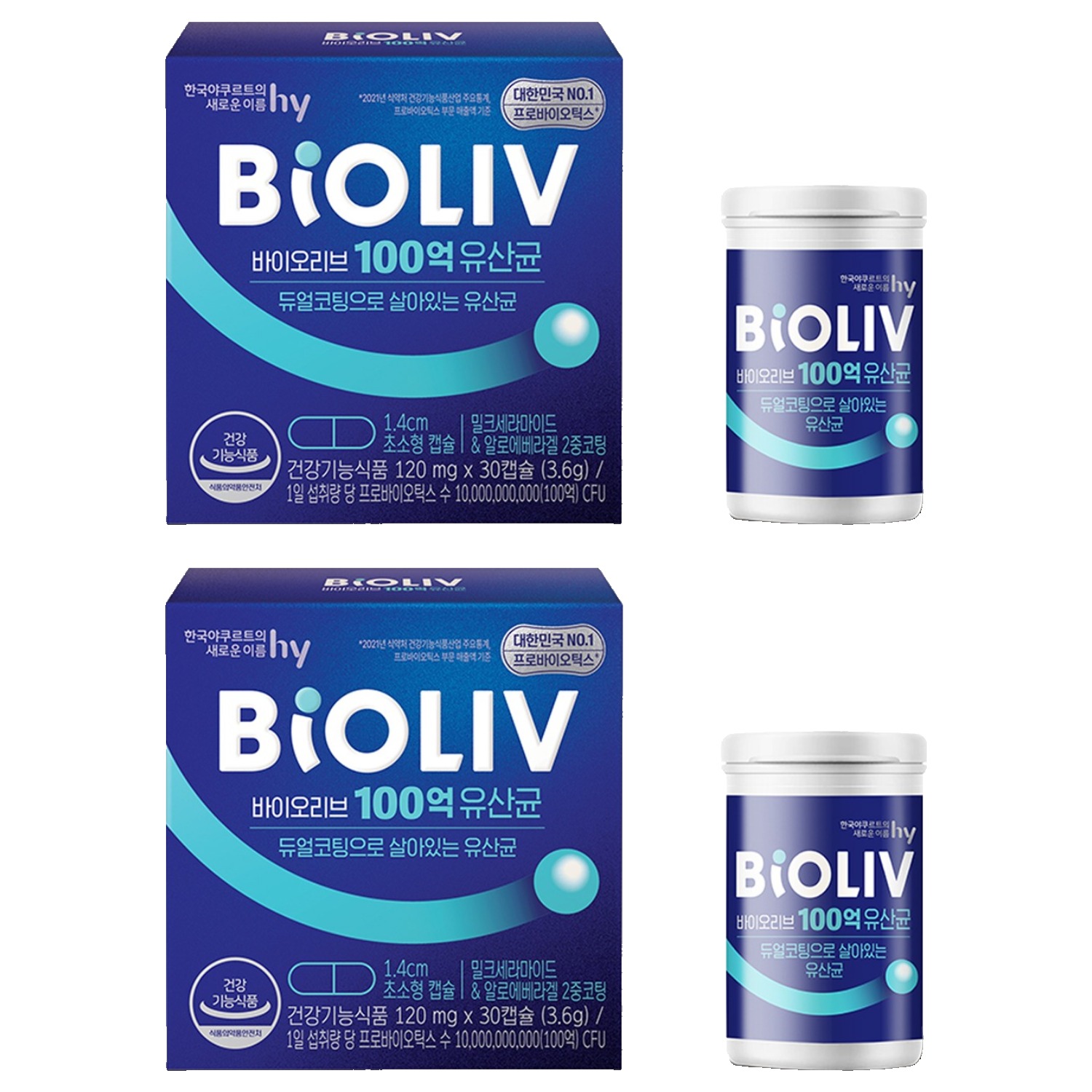 한국야쿠르트 에치와이 바이오리브 100억 유산균, 30정, 2개 25,280원