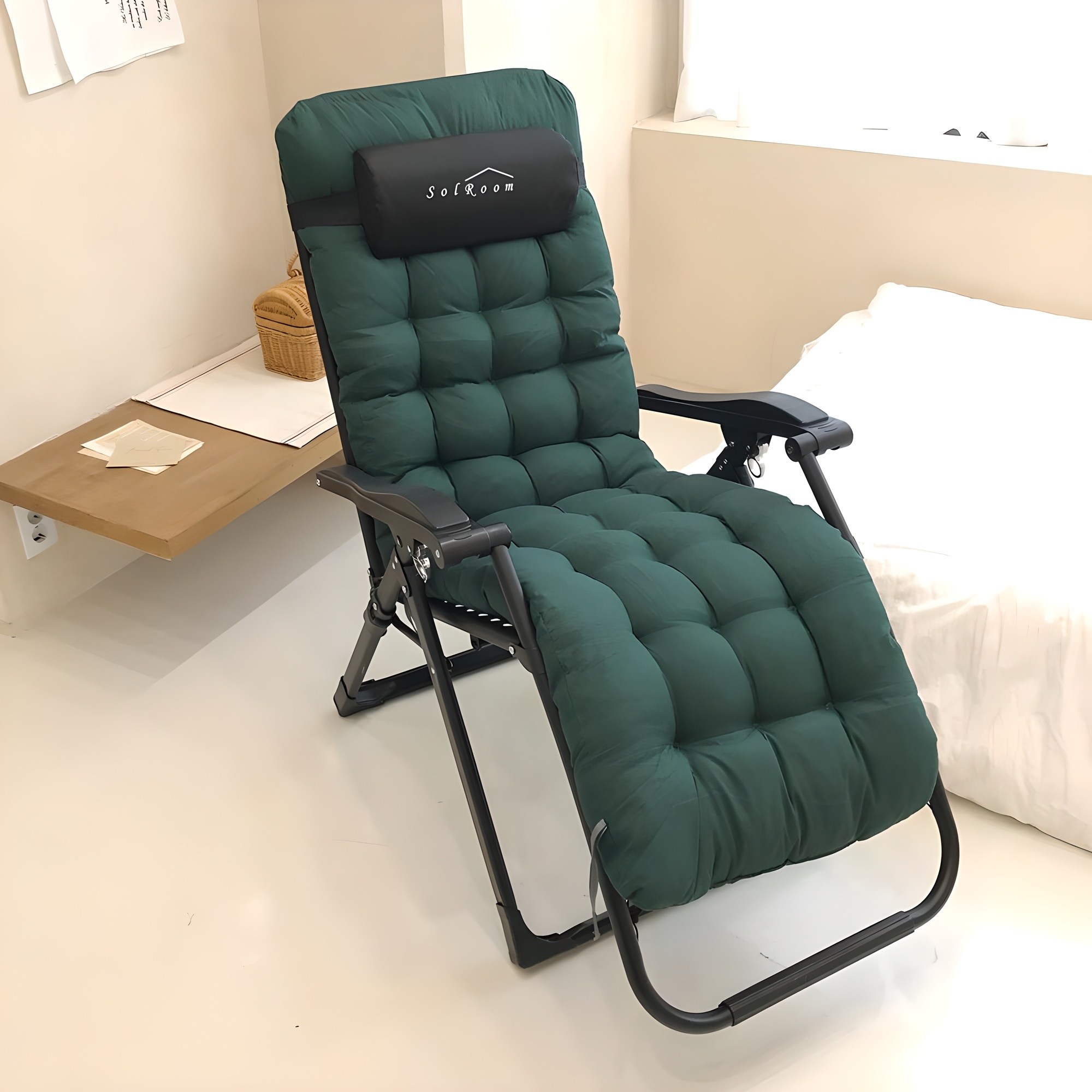 솔룸 접이식 리클라이너 의자 + 컵홀더 + 헤드쿠션 + 쿠션토퍼 137,500원