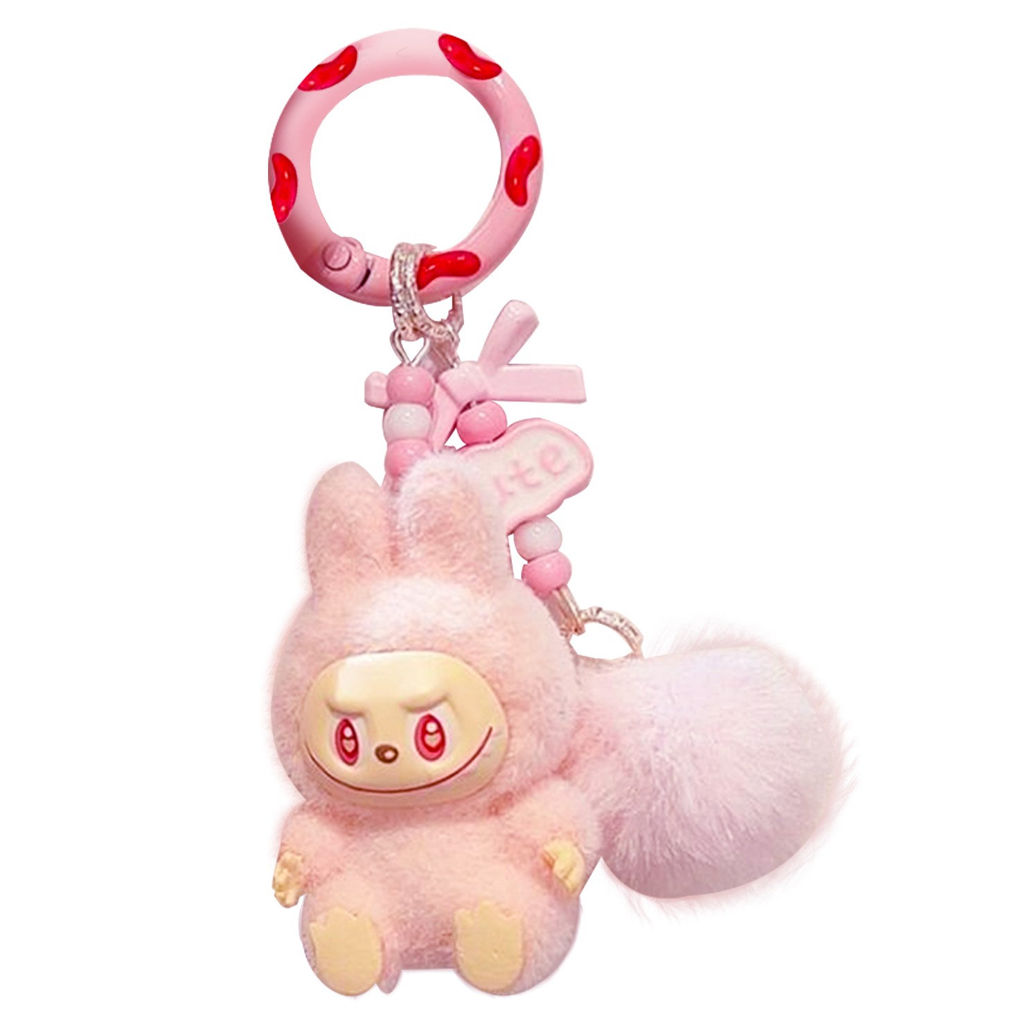 라부부 키링 열쇠고리 미니 labubu 귀여운 핸드폰 가방고리, 1개, 핑크 18,500원