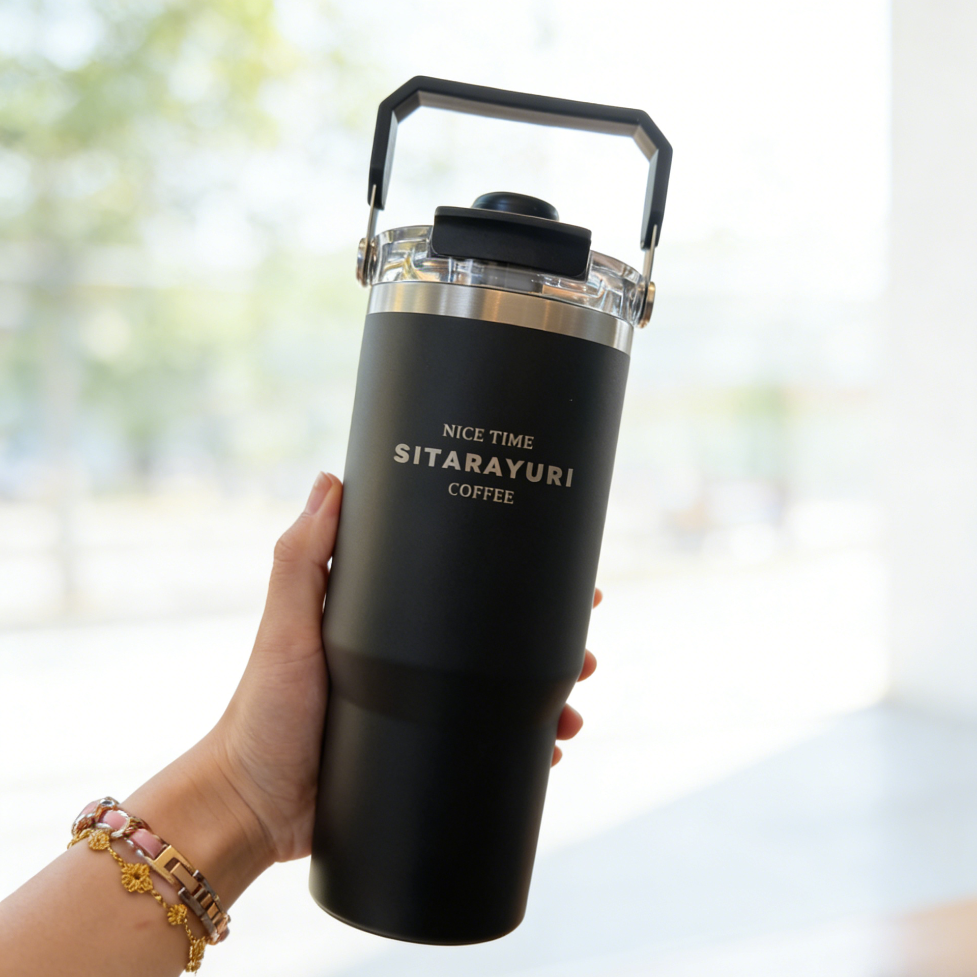 호밍사이 텀블러 자기 흡입 덮개 대용량 보온병 차량용  커피잔 보냉 휴대용 컵 304 스텐 보온병 11,630원