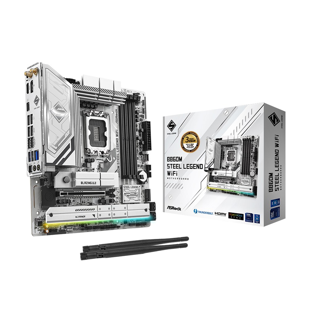 [ASRock] B860M 스틸레전드 WiFi 인텍앤컴퍼니 (인텔B860/M-ATX) 269,000원