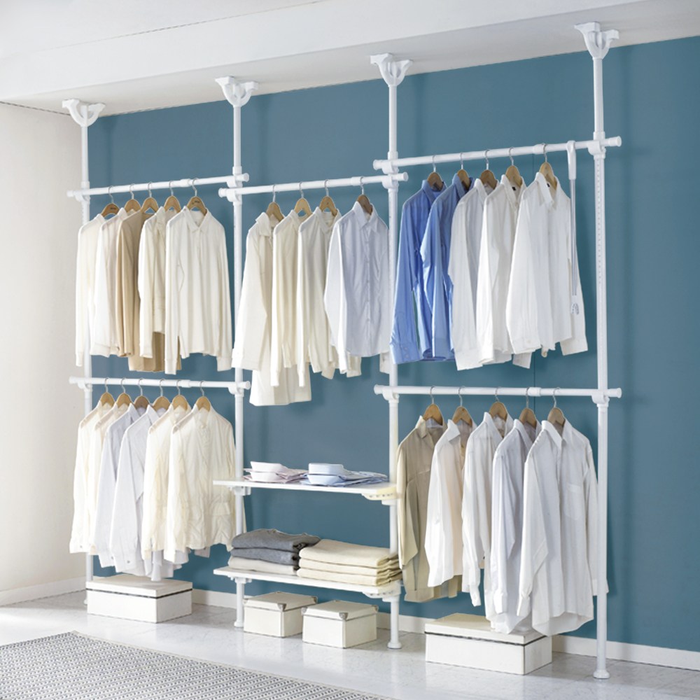 이지온 튼튼한 행거 EO-407M 고정식 시스템 드레스룸 커튼 옷걸이 7단 행거 210,000원